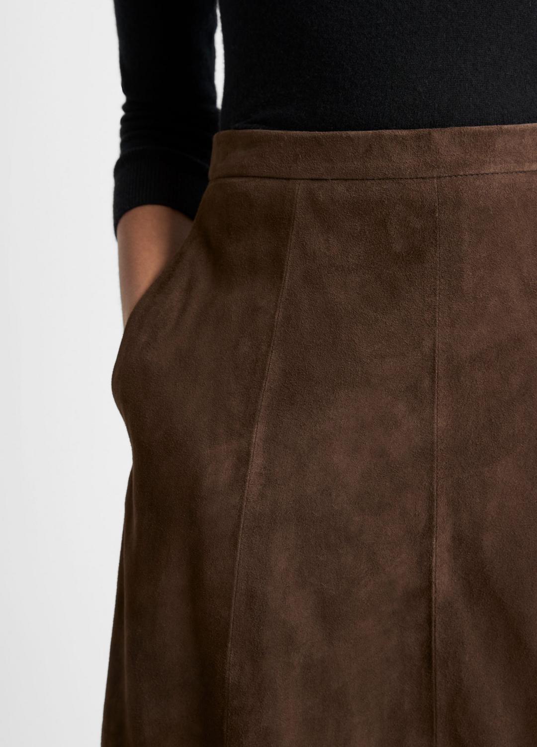 Suede Mid-Rise Flared Skirt in Skirts | Vince US