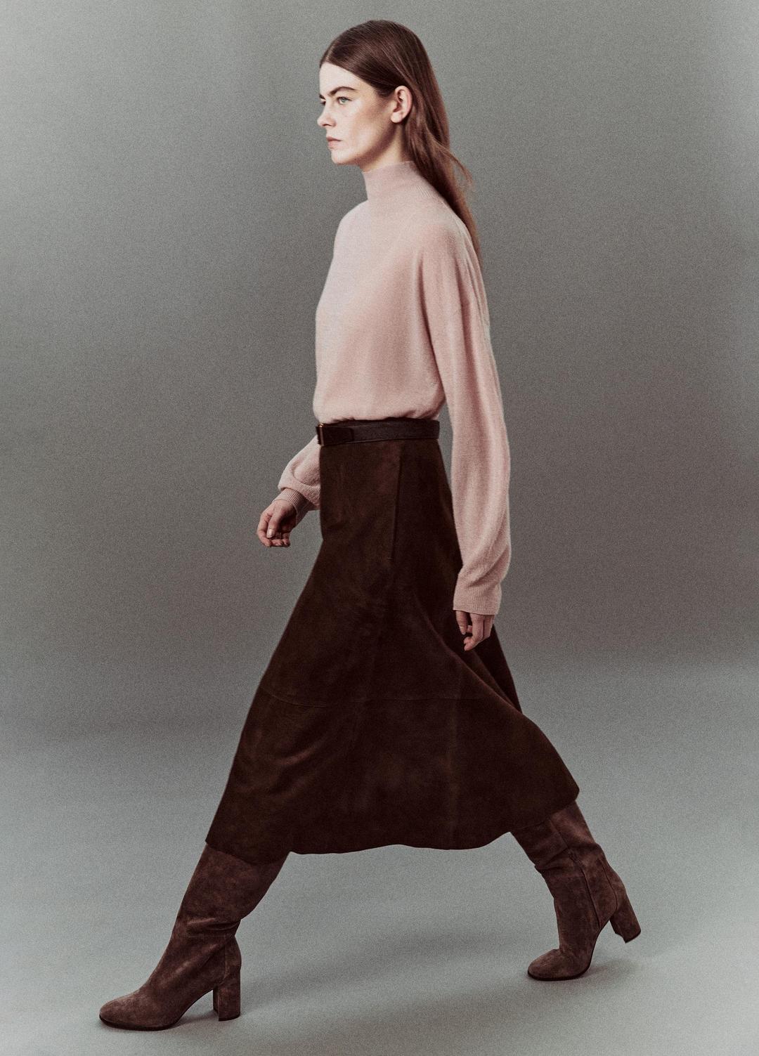 Suede Mid-Rise Flared Skirt in Skirts | Vince US