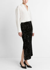 Sequined Velvet Column Skirt in Skirts | Vince outlet