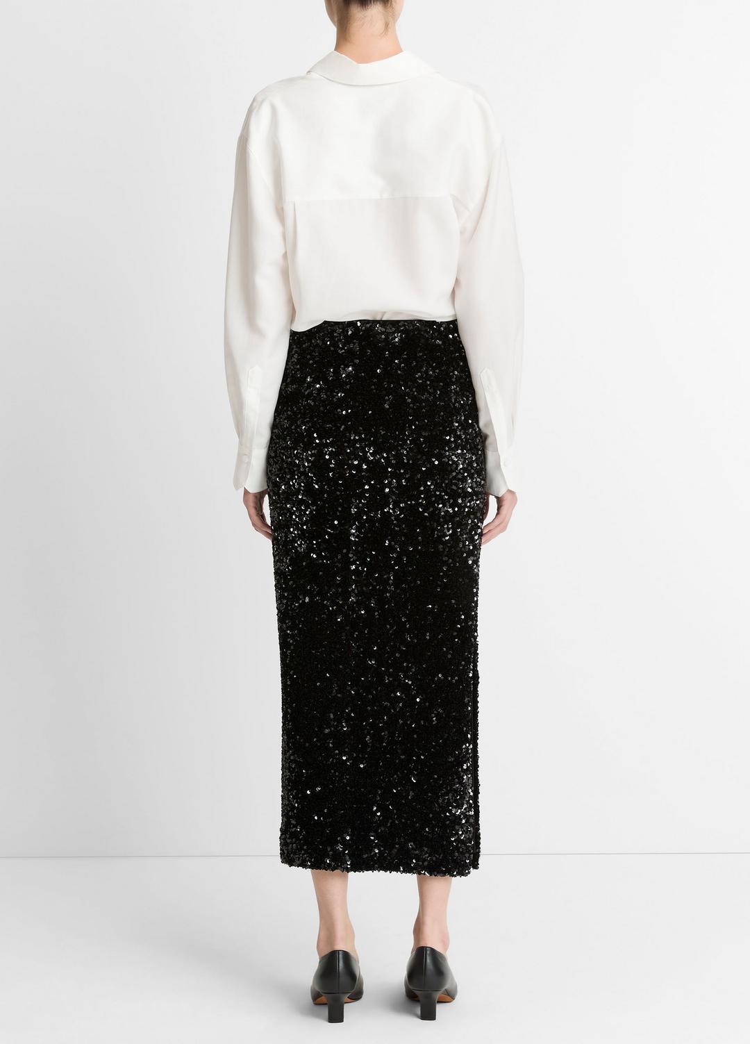 Sequined Velvet Column Skirt in Skirts | Vince outlet