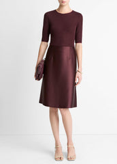 Satin A-Line Knee Skirt in Skirts | Vince US