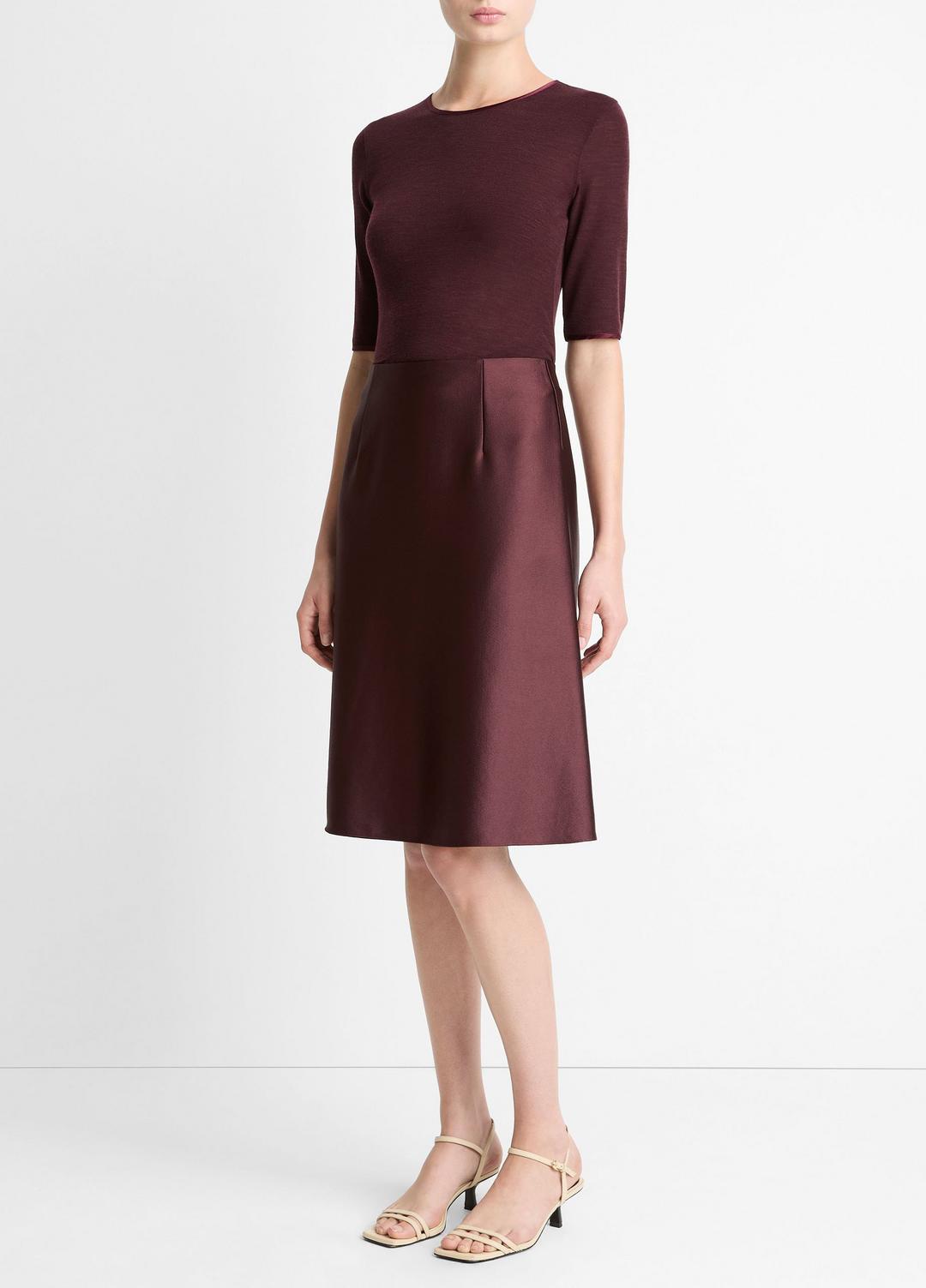 Satin A-Line Knee Skirt in Skirts | Vince US
