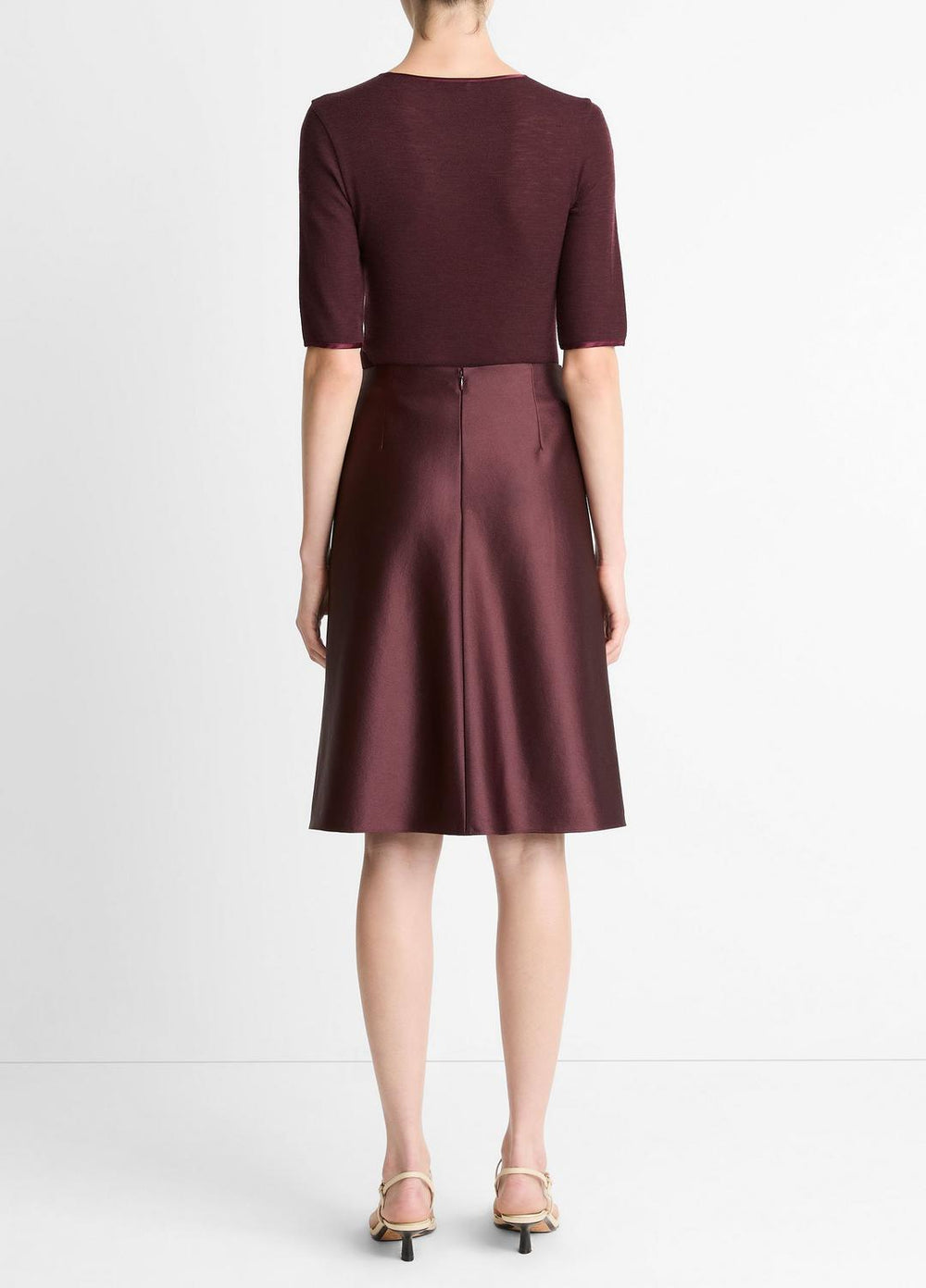 Satin A-Line Knee Skirt in Skirts | Vince US