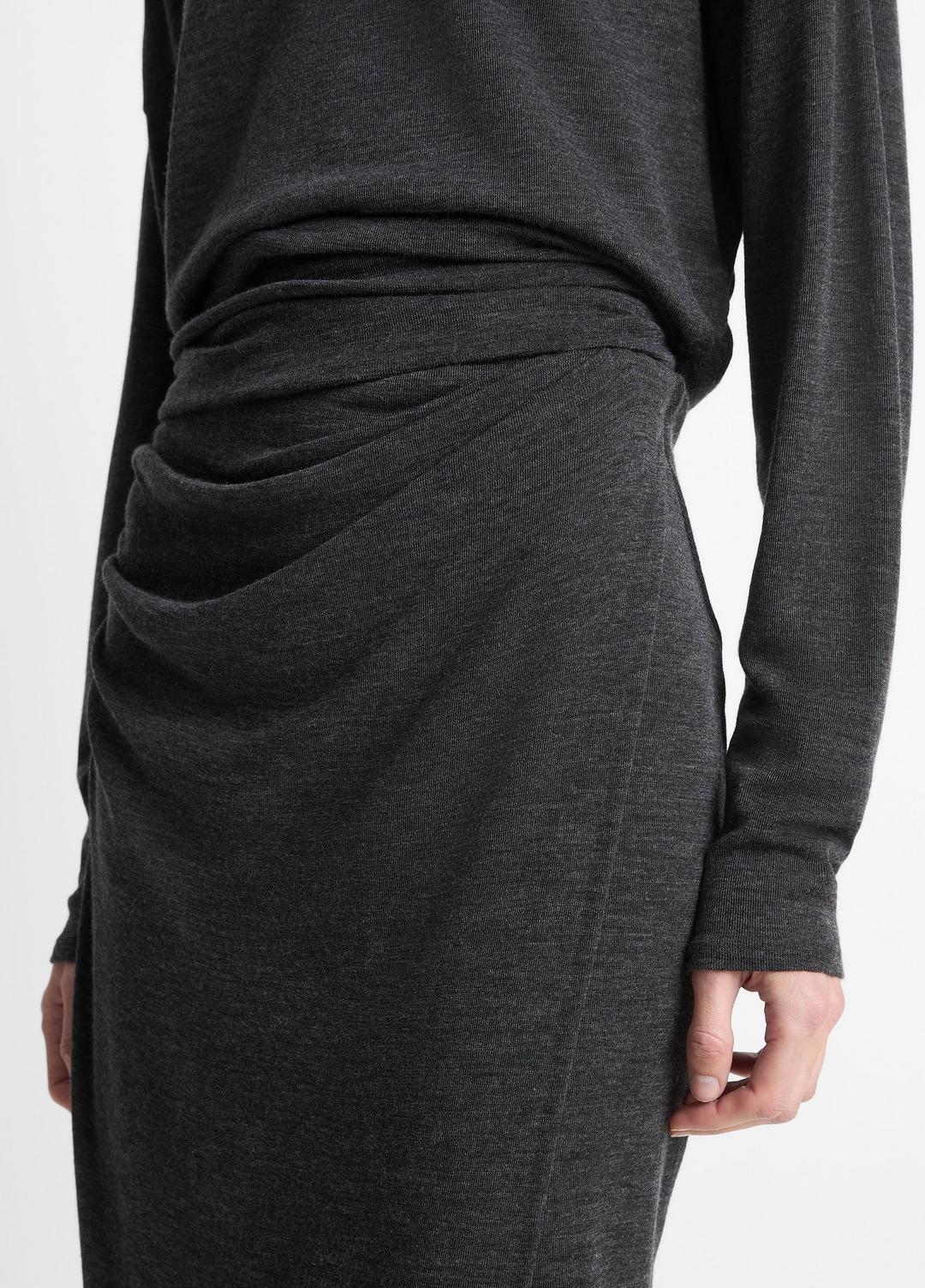 Draped-Waist Wool-Blend Midi Skirt in Skirts | Vince for sale