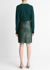 Leather Flared Knee Skirt in Skirts | Vince US