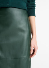 Leather Flared Knee Skirt in Skirts | Vince US