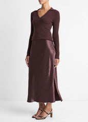 Satin Side-Slit Slip Skirt in Skirts | Vince Online
