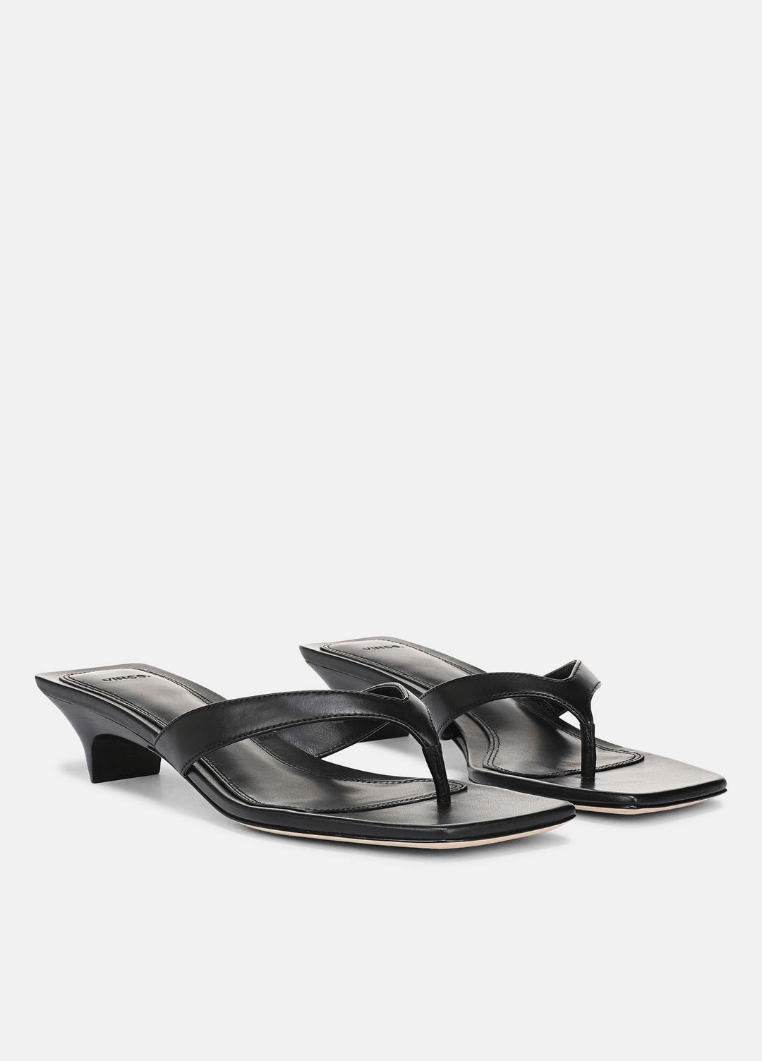 San Juan Leather Heeled Thong Sandal in Heels | Vince US