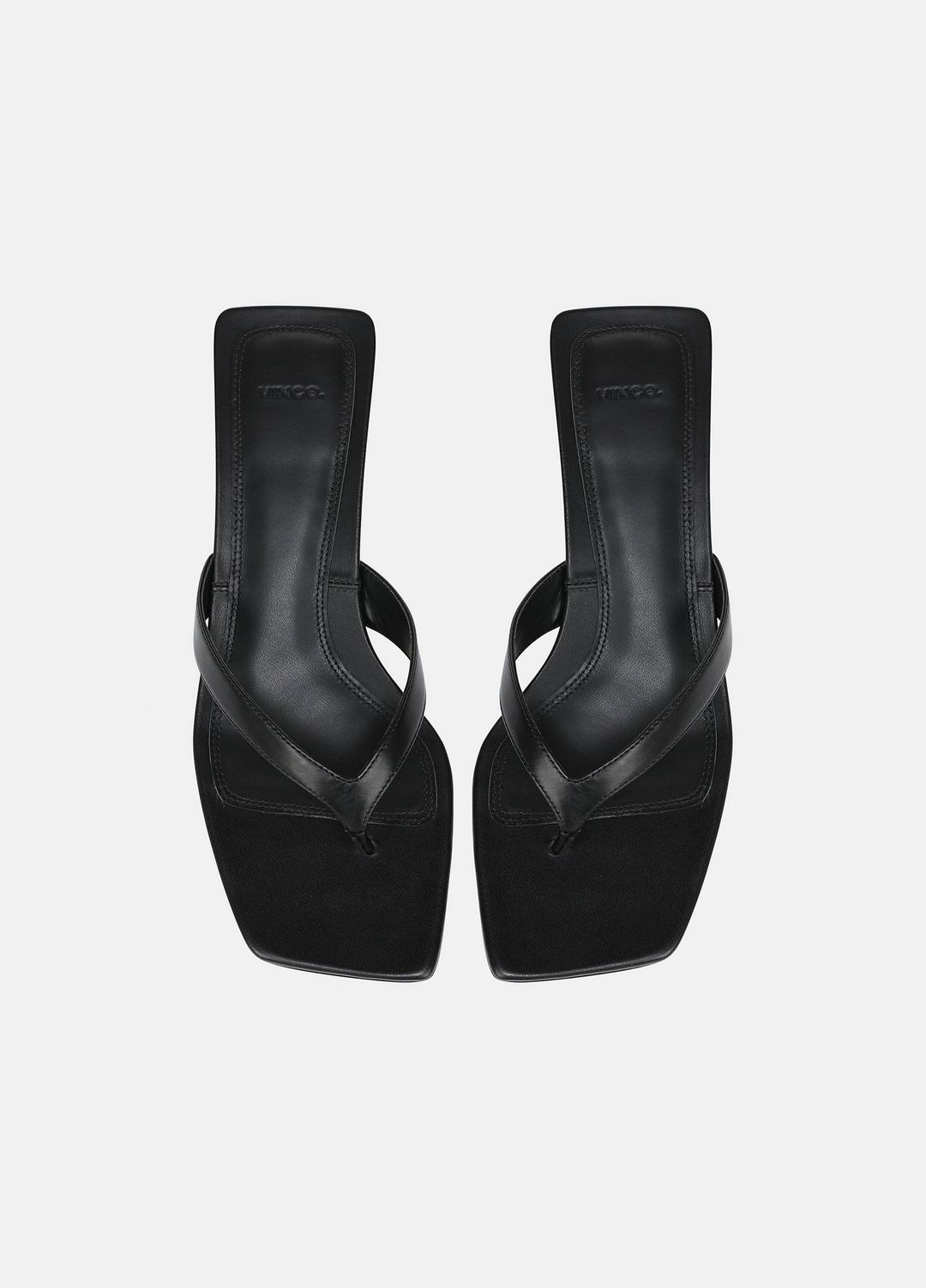 San Juan Leather Heeled Thong Sandal in Heels | Vince US