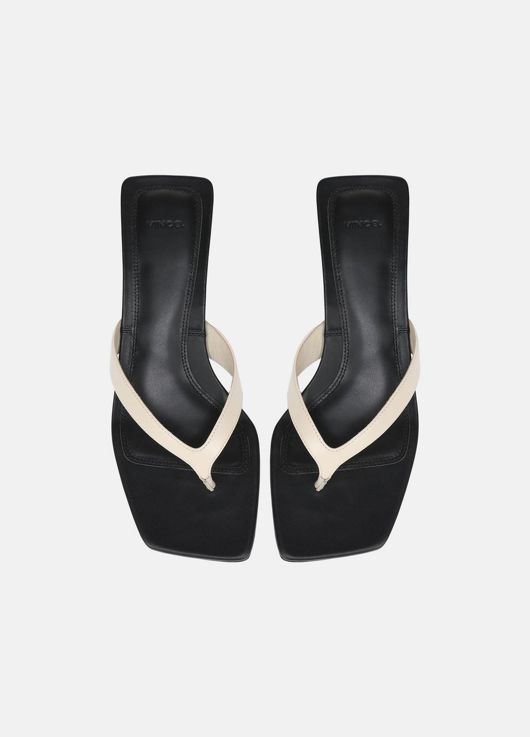 San Juan Leather Heeled Thong Sandal in Heels | Vince Online