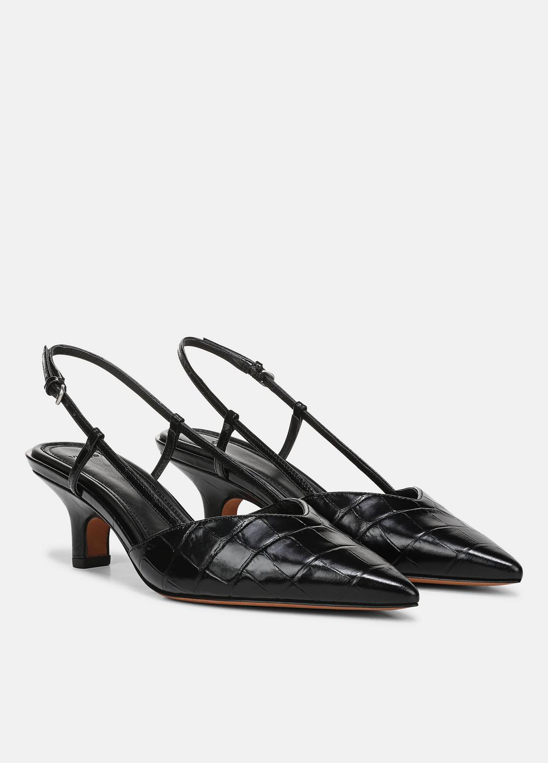 Levvy Croc-Embossed Leather Slingback Heel in Heels | Vince outlet