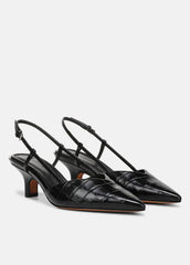 Levvy Croc-Embossed Leather Slingback Heel in Heels | Vince outlet