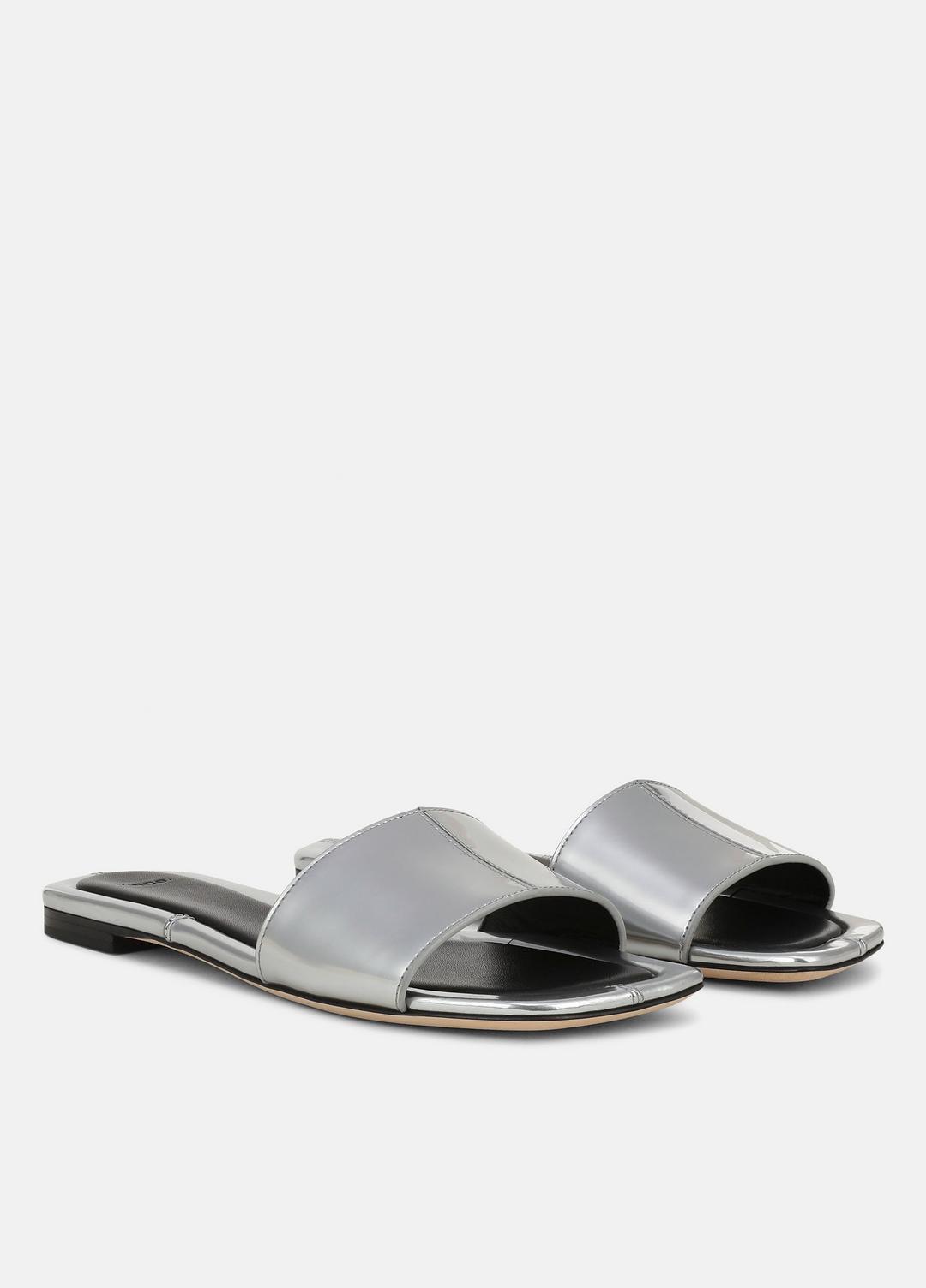 Valeria Metallic Leather Slide Sandal in Sandals | Vince for sale