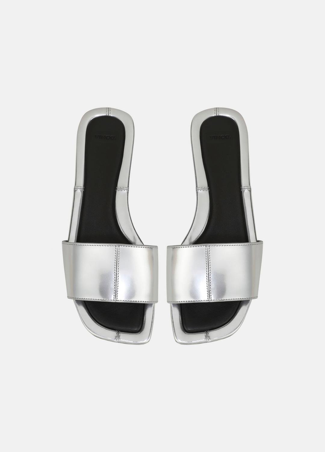 Valeria Metallic Leather Slide Sandal in Sandals | Vince for sale