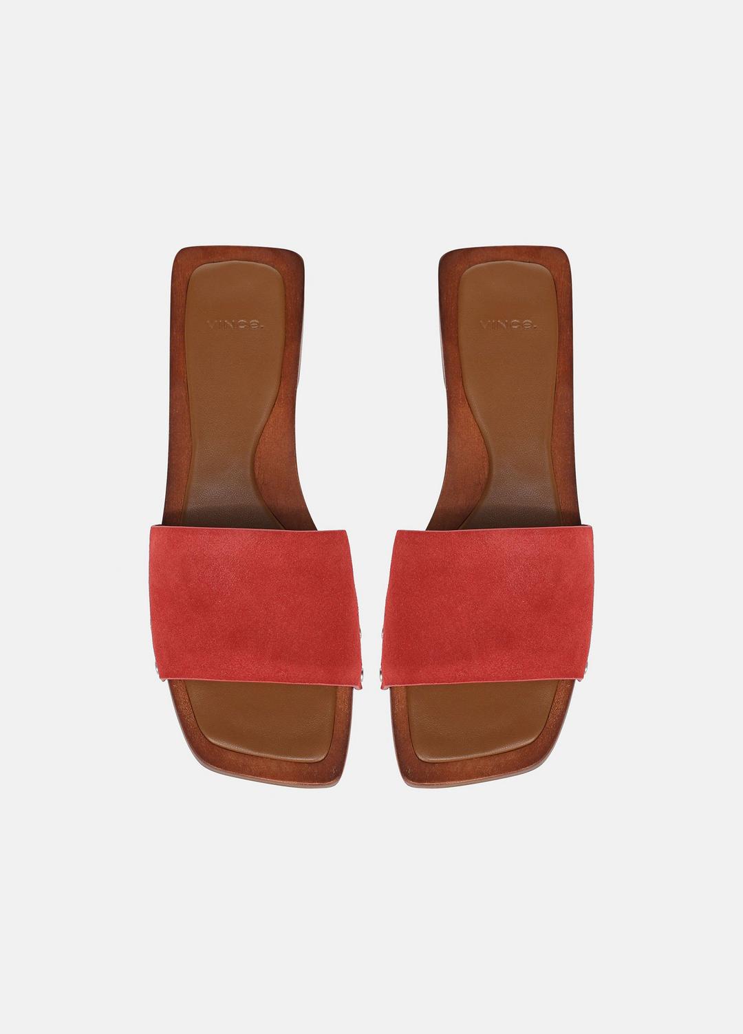 Barbara Leather Slide Sandal in Sandals | Vince US