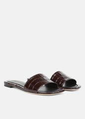 Valeria Croc-Embossed Leather Slide Sandal in Sandals | Vince near me