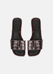 Valeria Croc-Embossed Leather Slide Sandal in Sandals | Vince near me