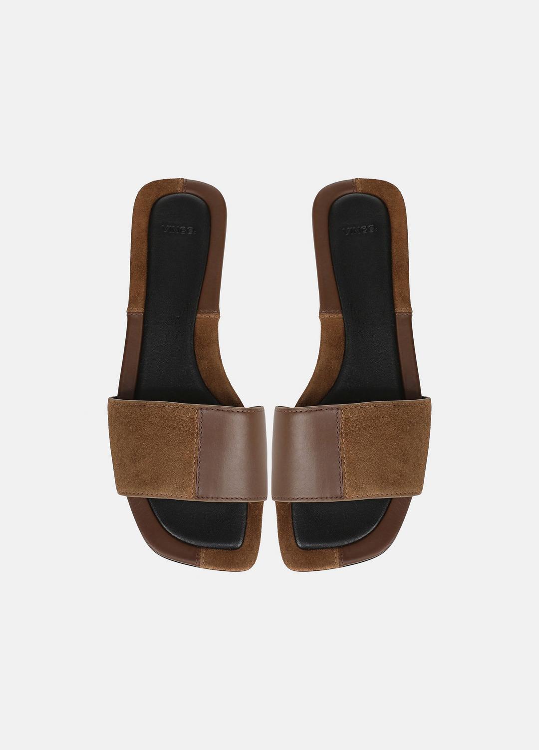 Valeria Leather & Suede Slide Sandal in Sandals | Vince on sale