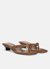 San Juan Suede Heeled Thong Sandal in Sandals | Vince US