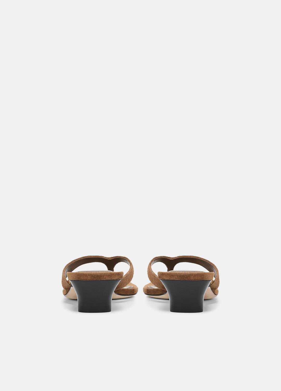 San Juan Suede Heeled Thong Sandal in Sandals | Vince US