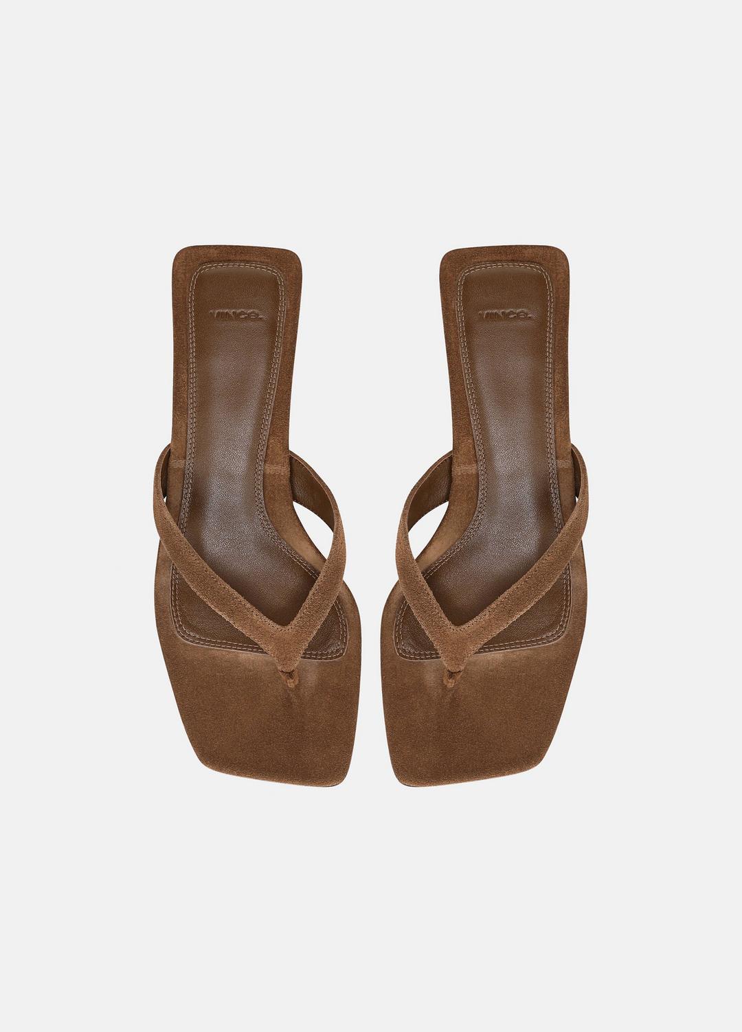 San Juan Suede Heeled Thong Sandal in Sandals | Vince US