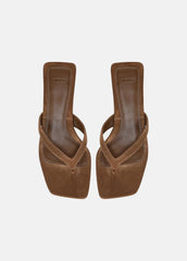 San Juan Suede Heeled Thong Sandal in Sandals | Vince US