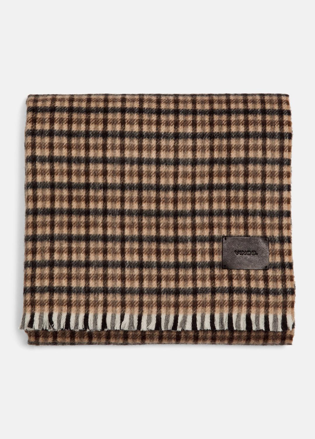 Gingham Wool-Cashmere Oversized Wrap in Scarves & Hats | Vince US