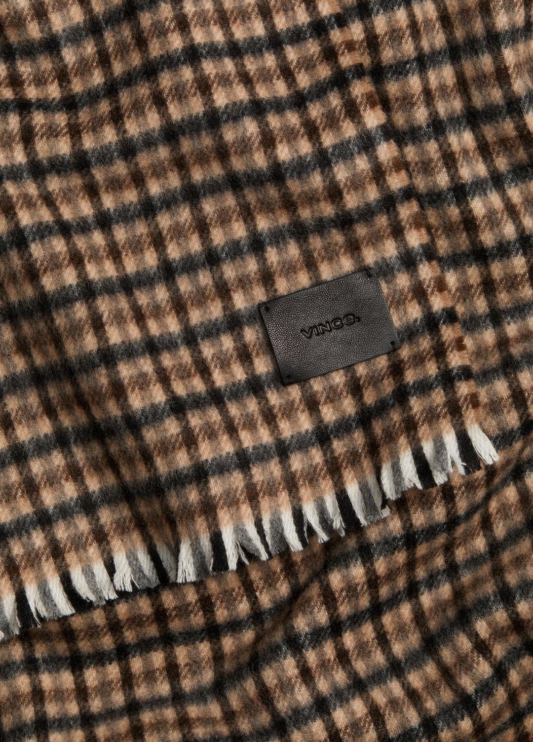 Gingham Wool-Cashmere Oversized Wrap in Scarves & Hats | Vince US
