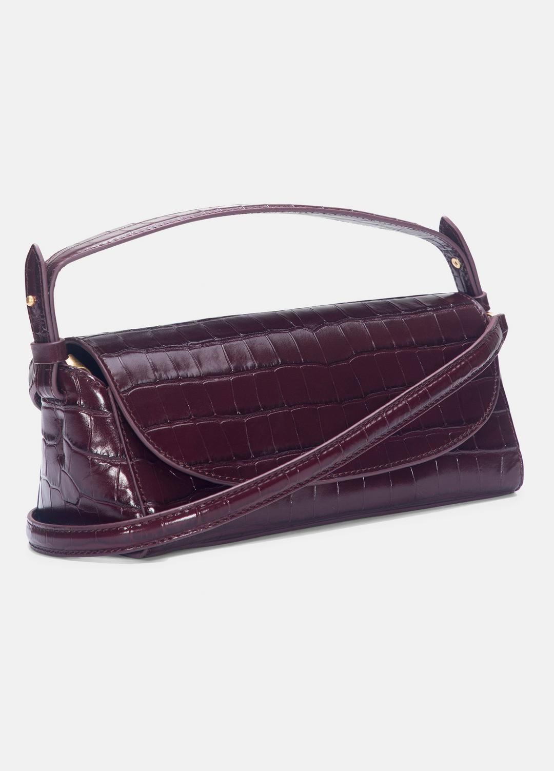 Sabrina Croc-Embossed Leather Mini Top-Handle Bag in Handbags | Vince Online