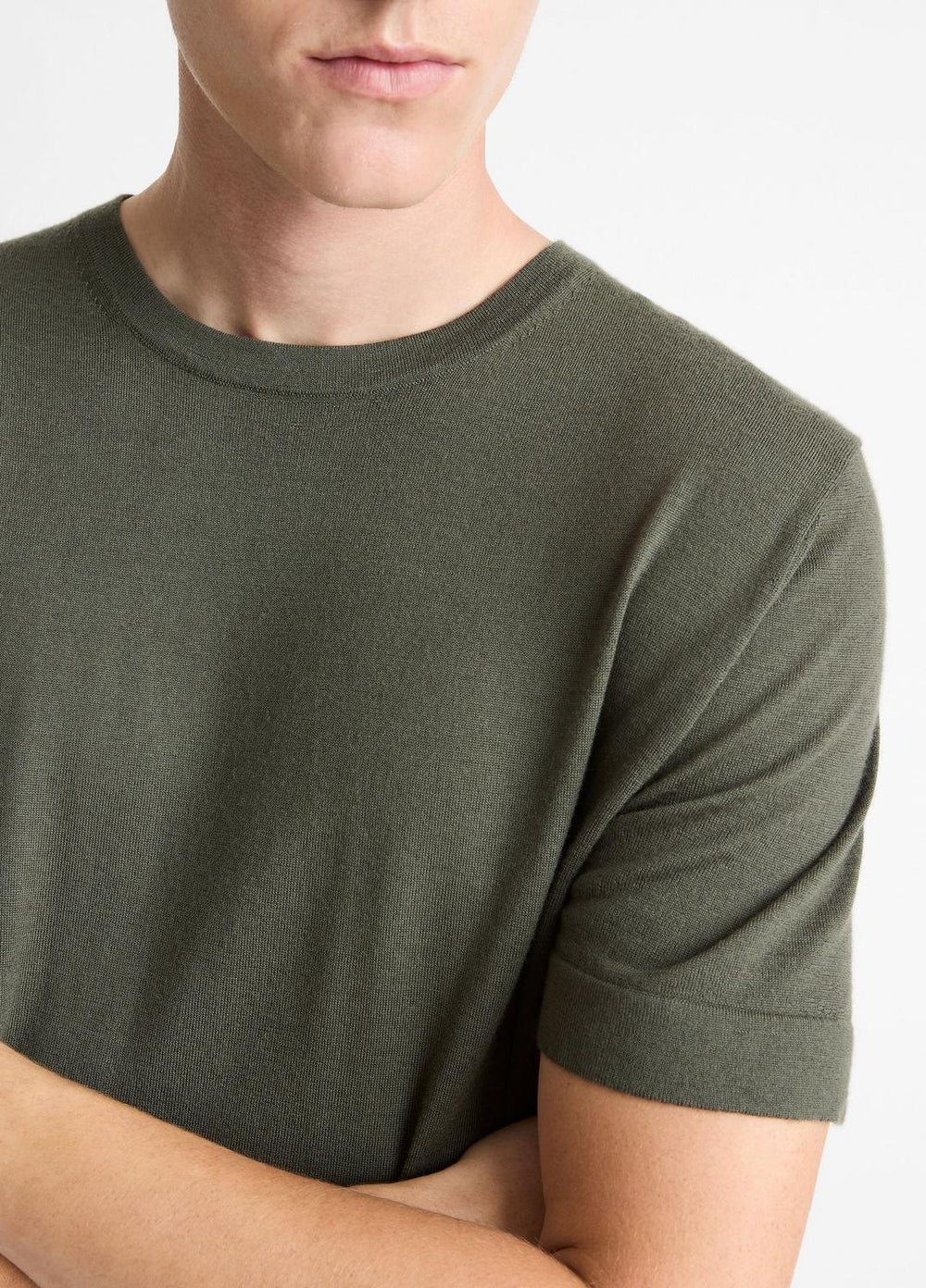 Featherweight Merino Wool-Cashmere Short-Sleeve Sweater in Short Sleeve | Vince for sale