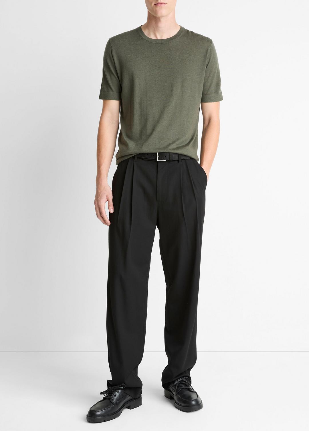 Featherweight Merino Wool-Cashmere Short-Sleeve Sweater in Short Sleeve | Vince for sale