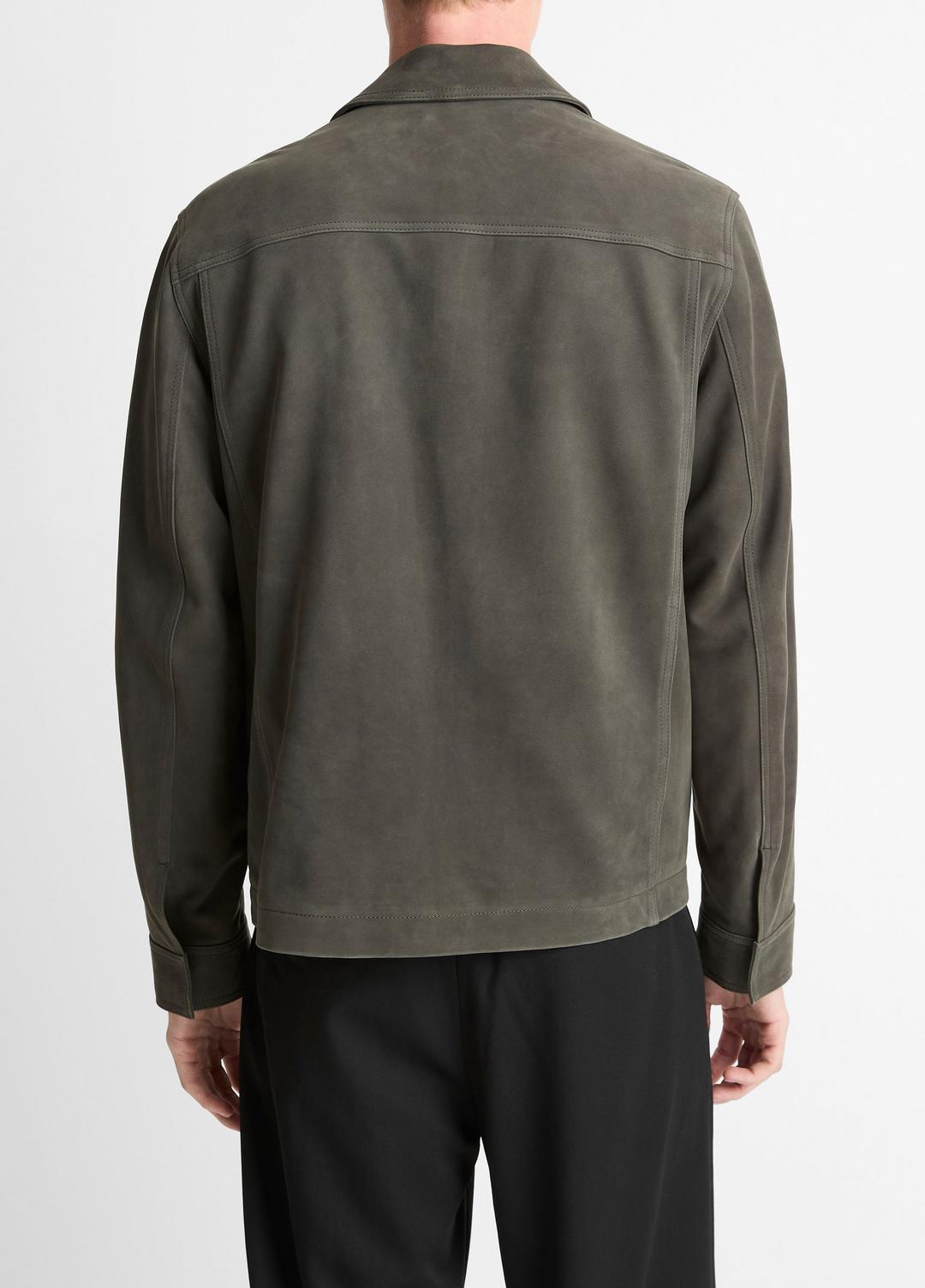 Nubuck Leather Trucker Jacket in Leather Jackets | Vince US