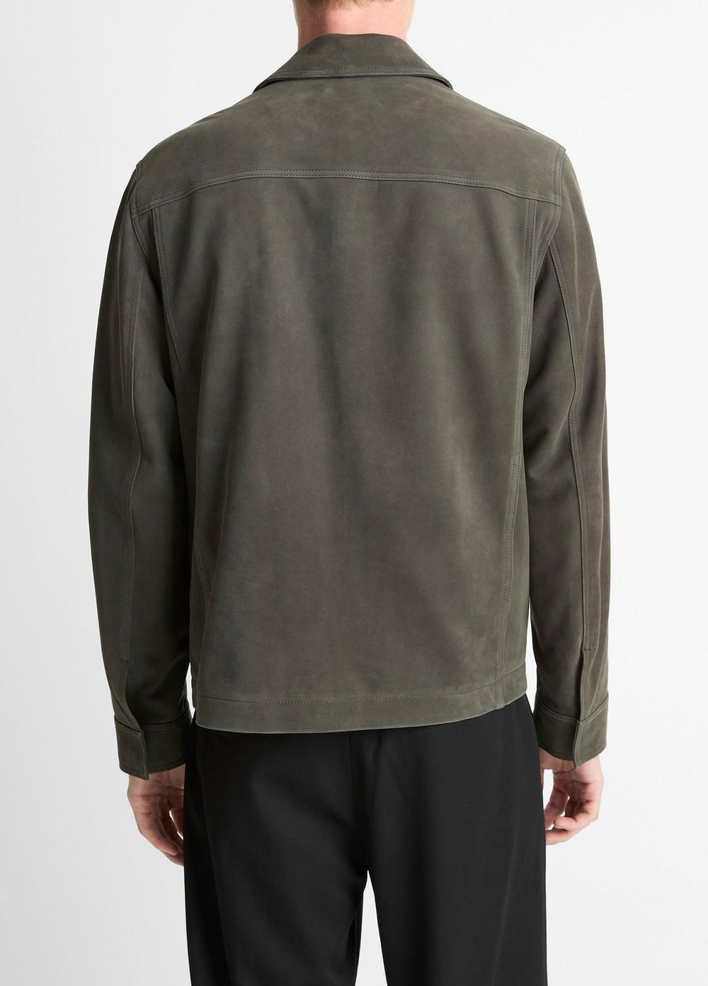 Nubuck Leather Trucker Jacket in Leather Jackets | Vince US