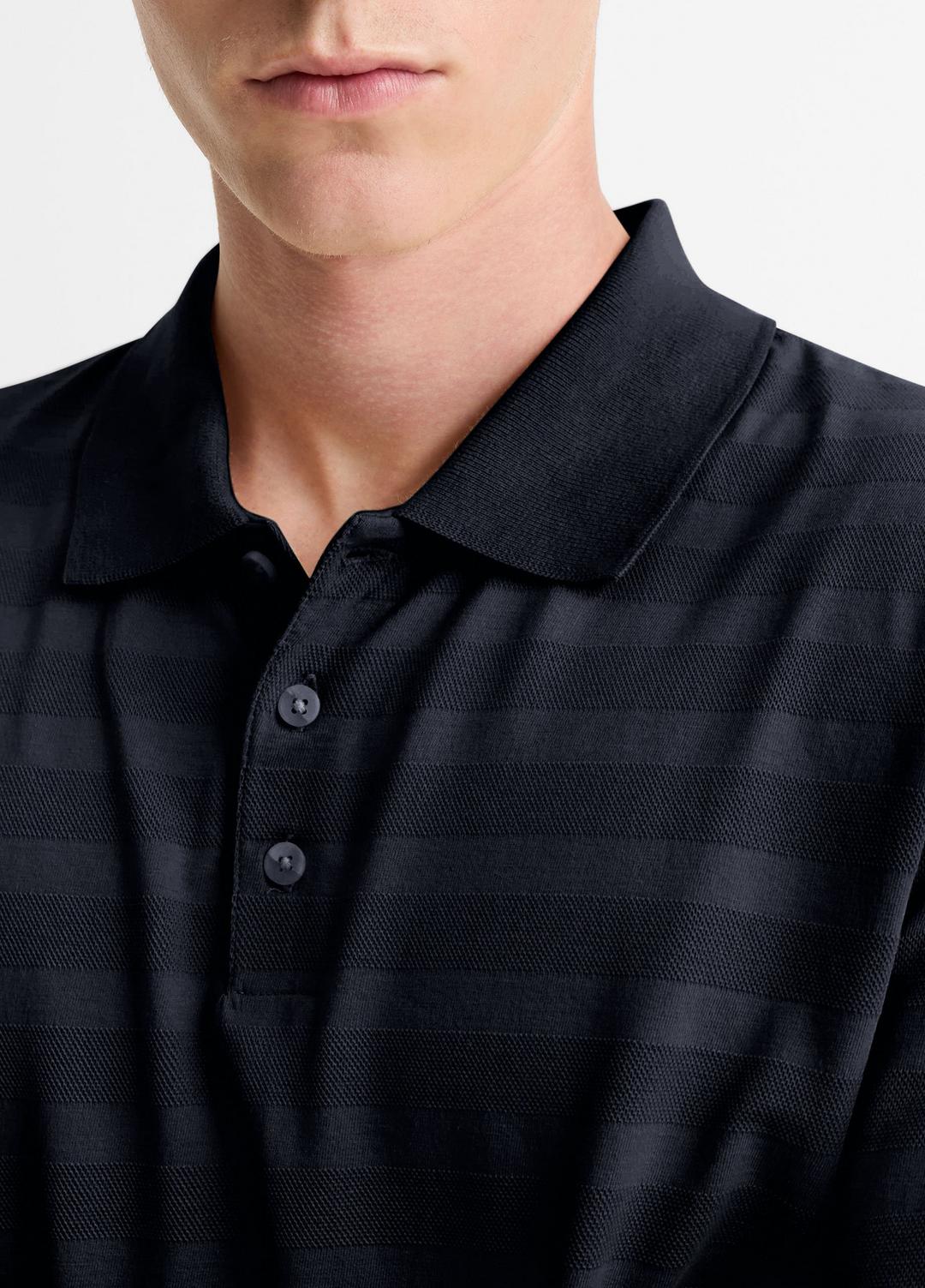 Jacquard-Stripe Cotton Long-Sleeve Polo Shirt in Long Sleeve | Vince Online