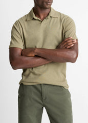 Cotton Johnny-Collar Polo Shirt in Henleys & Polos | Vince near me