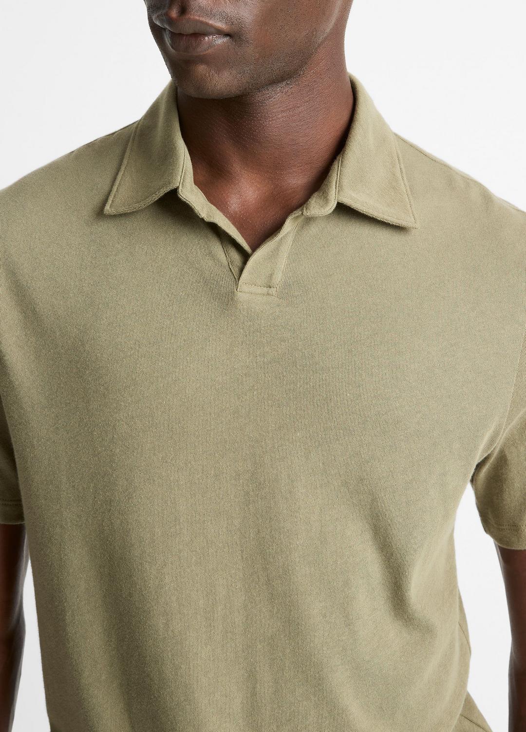 Cotton Johnny-Collar Polo Shirt in Henleys & Polos | Vince near me