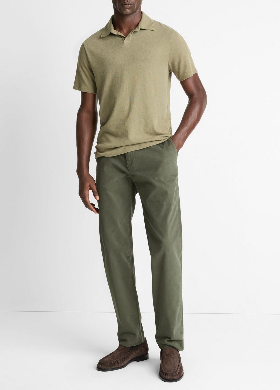 Cotton Johnny-Collar Polo Shirt in Henleys & Polos | Vince near me