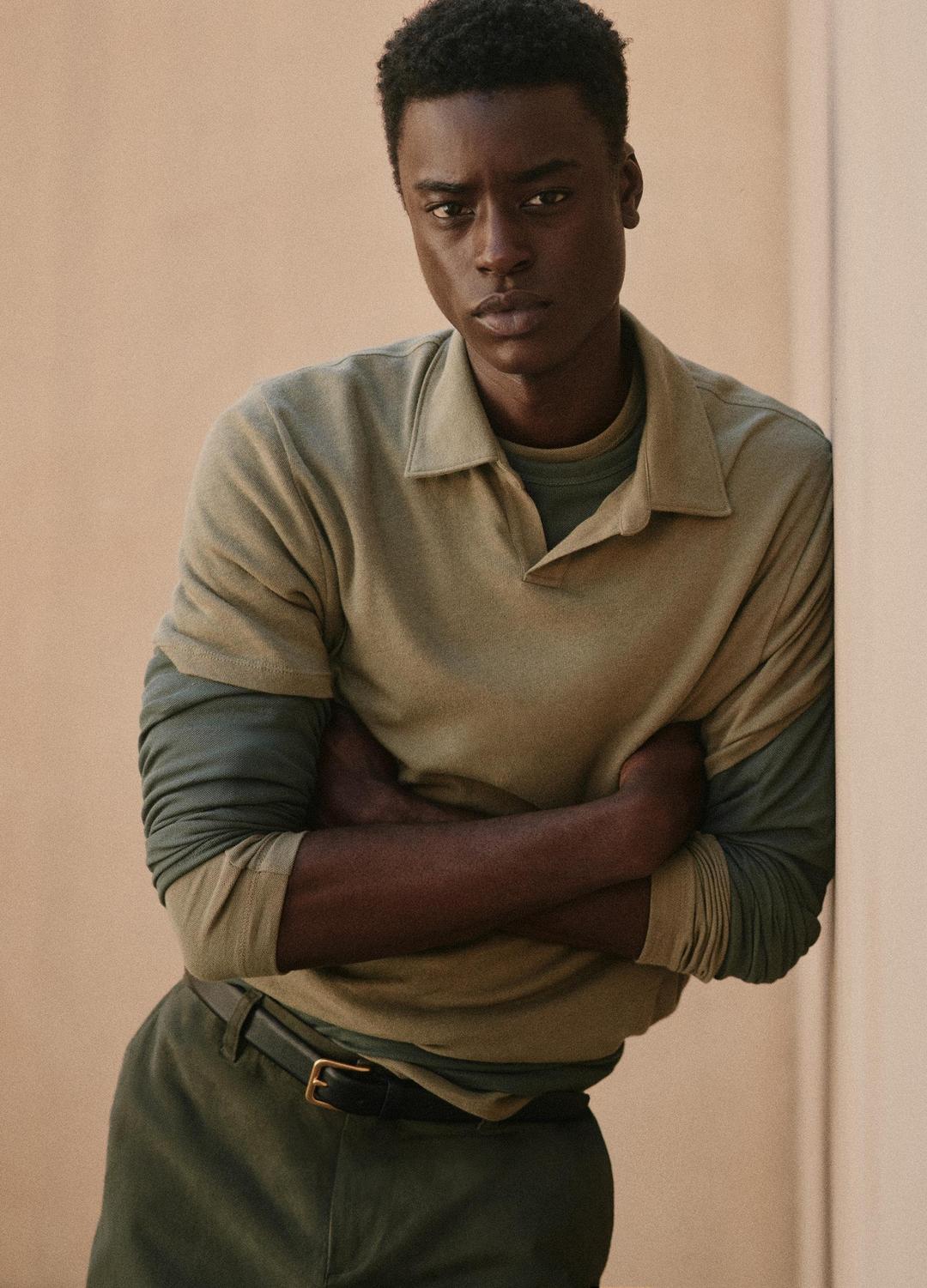 Cotton Johnny-Collar Polo Shirt in Henleys & Polos | Vince near me
