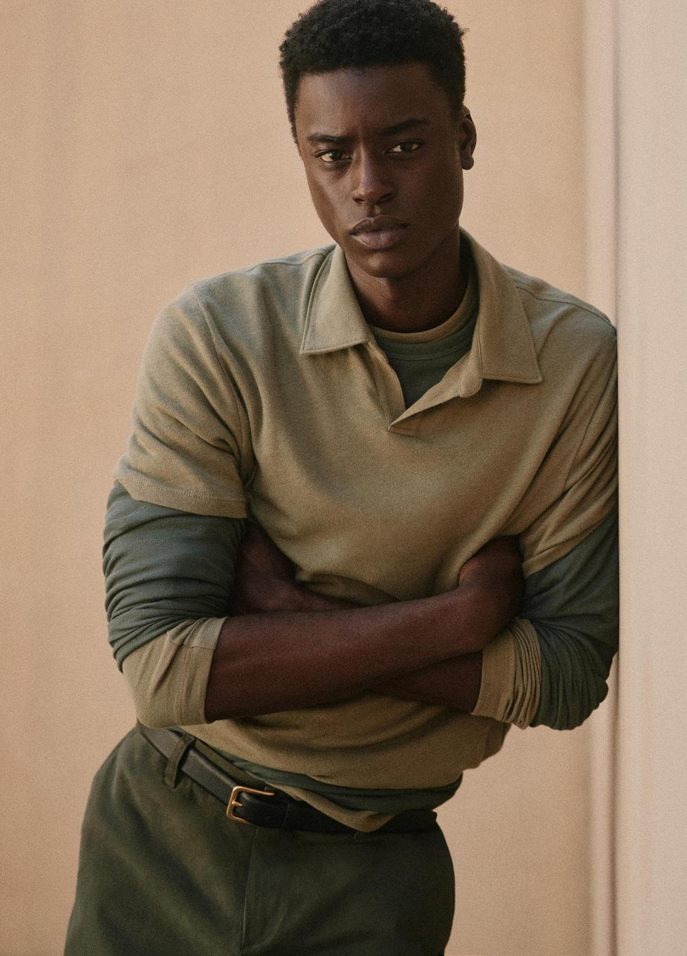 Cotton Johnny-Collar Polo Shirt in Henleys & Polos | Vince near me