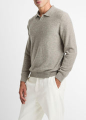 Plush Cashmere Johnny-Collar Polo in Cashmere | Vince on sale