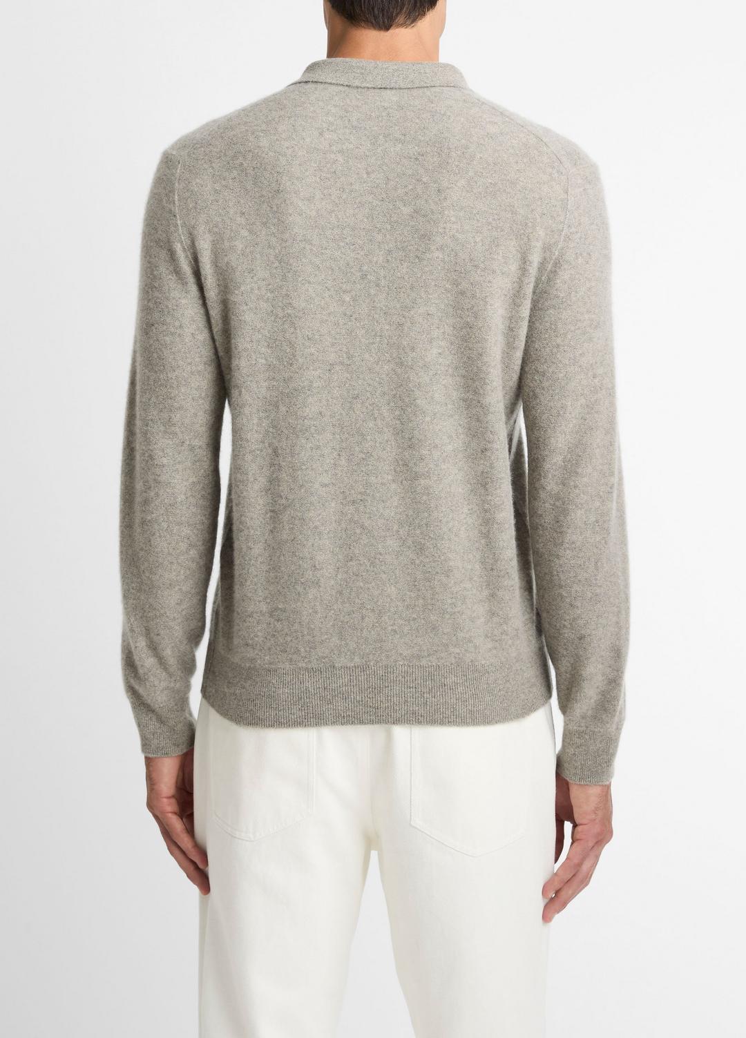 Plush Cashmere Johnny-Collar Polo in Cashmere | Vince on sale