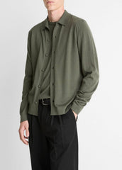 Featherweight Merino Wool-Cashmere Sweater Shirt in Long Sleeve | Vince US