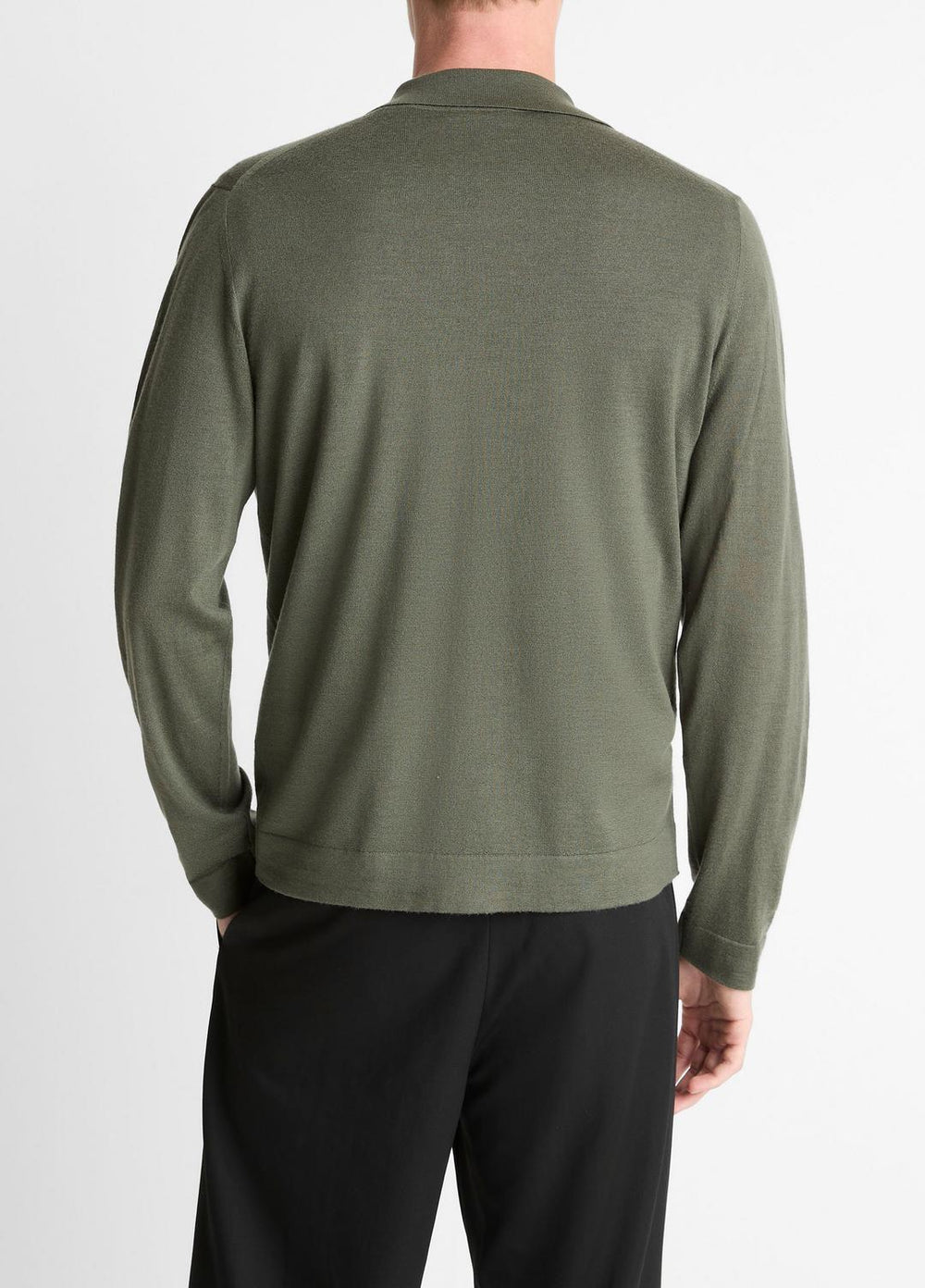 Featherweight Merino Wool-Cashmere Sweater Shirt in Long Sleeve | Vince US