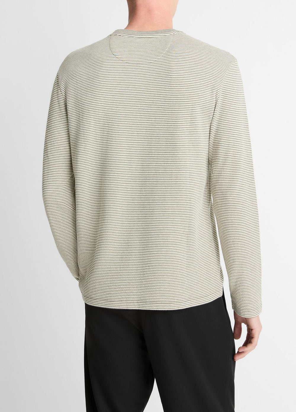Striped Double-Knit Pima Cotton Long-Sleeve T-Shirt in Long Sleeve | Vince discount