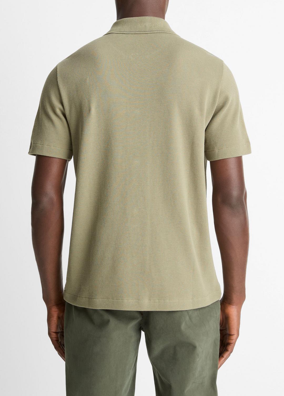 Jacquard-Knit Cotton Short-Sleeve Button-Front Shirt in Short Sleeve | Vince outlet