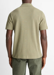 Jacquard-Knit Cotton Short-Sleeve Button-Front Shirt in Short Sleeve | Vince outlet