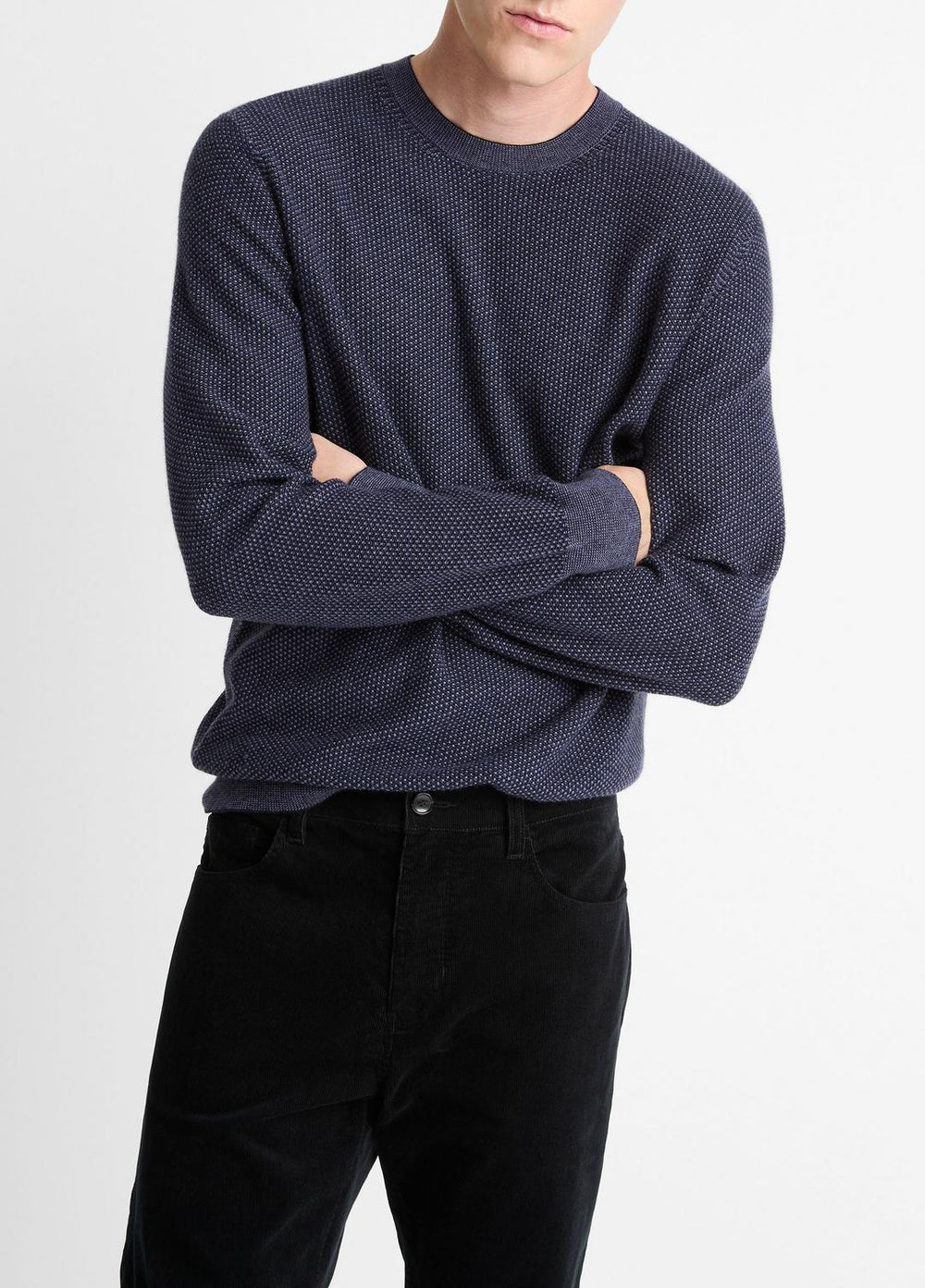 Geo-Jacquard Wool-Blend Crew Neck Sweater in Crew Neck | Vince sale