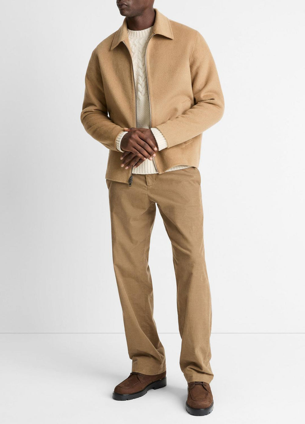 Splittable Wool-Blend Zip-Front Jacket in Jackets | Vince for sale