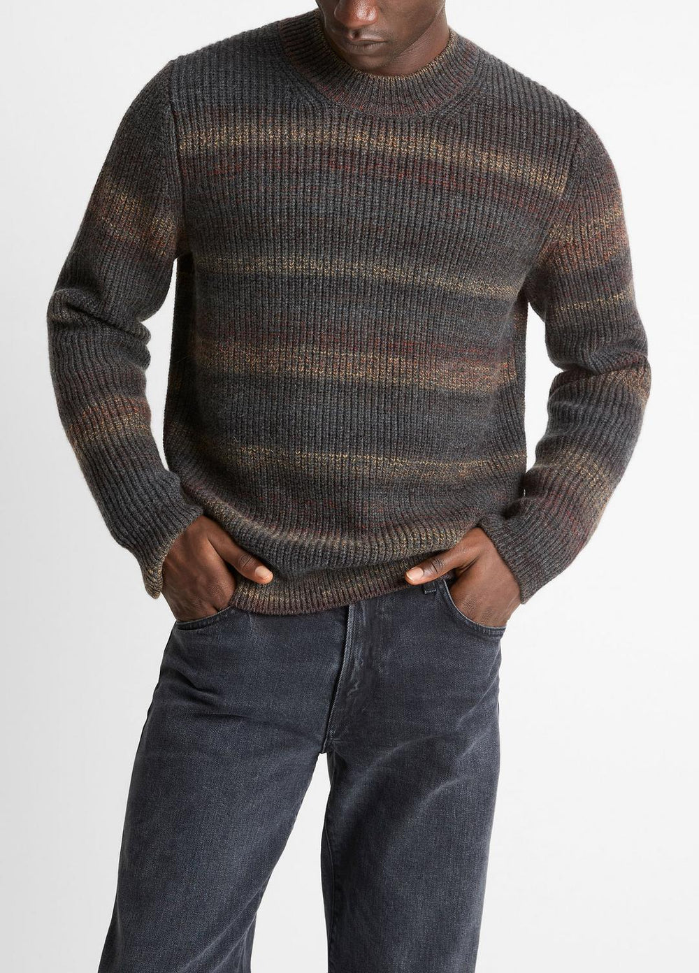 Space-Dye Shaker Wool-Blend Sweater in Crew Neck | Vince discount