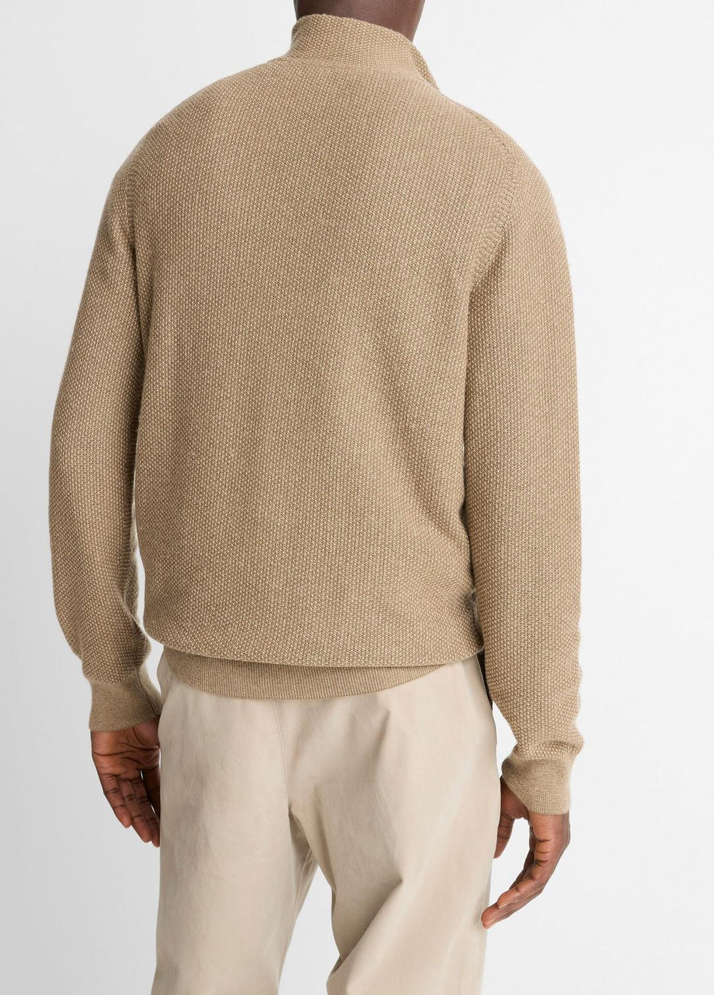 Geo-Jacquard Wool-Blend Quarter-Zip Sweater in Crew Neck | Vince on sale